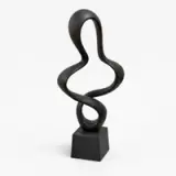 Escultura Abstracta Fluida Negra - vista 4