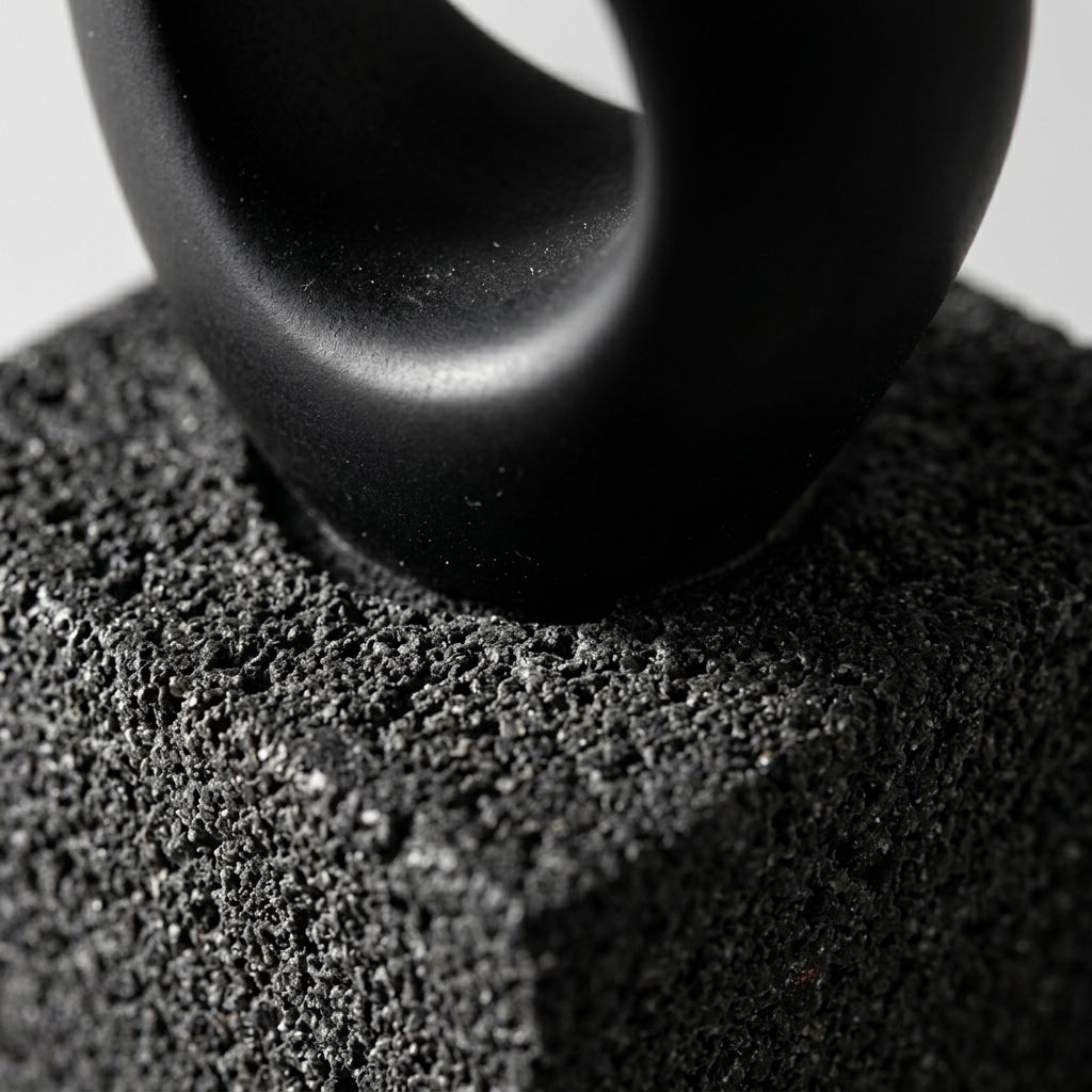 Escultura Abstracta Fluida Negra - vista 3