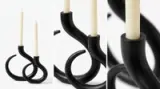 Set x2 de Candelabros en acero negro - vista 4