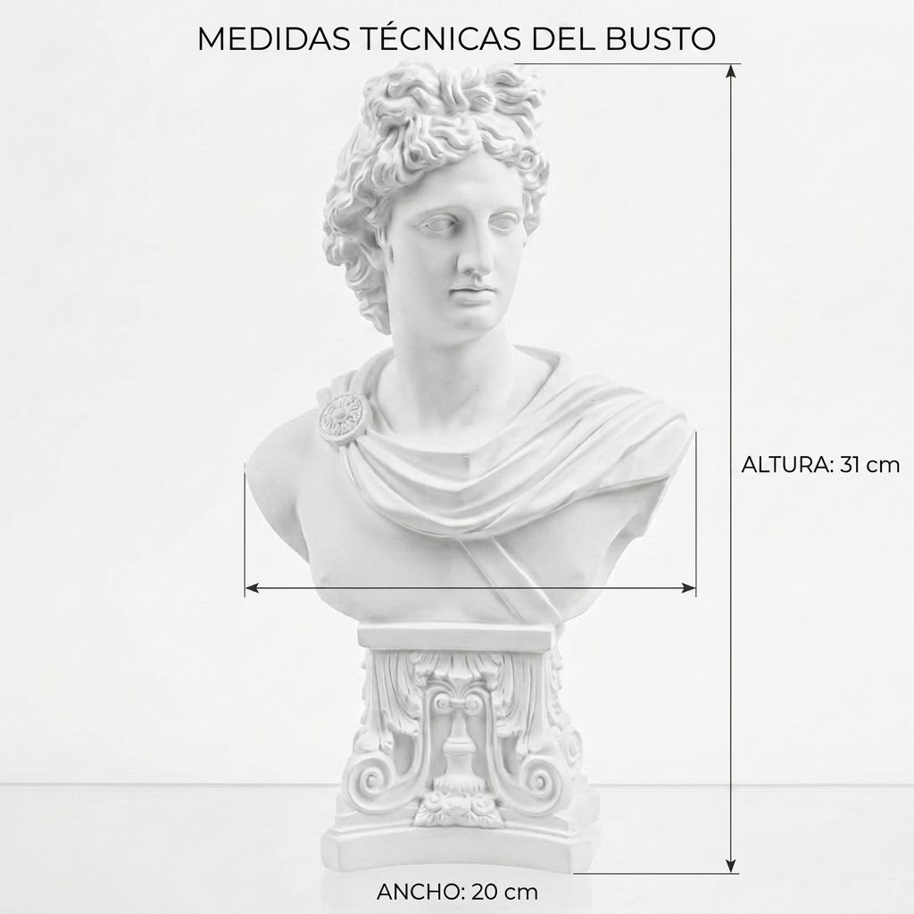 Escultura Apolo Clásico Marfil - Imagen 2