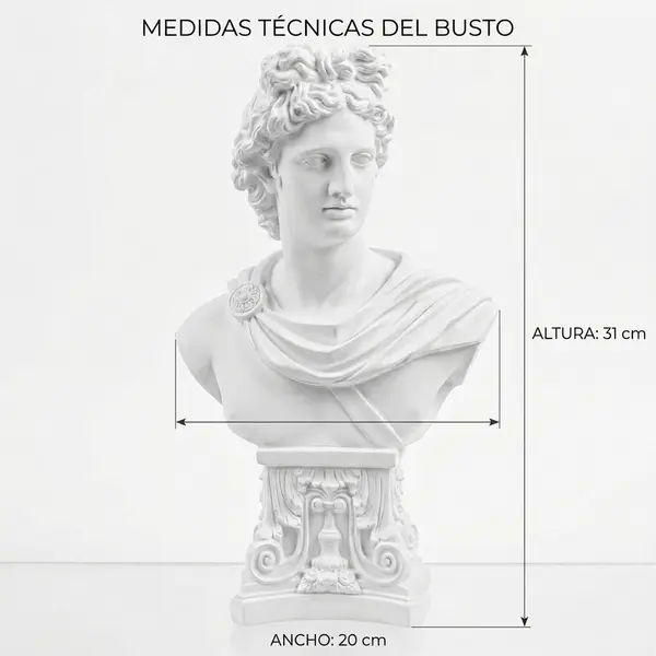 Escultura Apolo Clásico Marfil - Vista secundaria