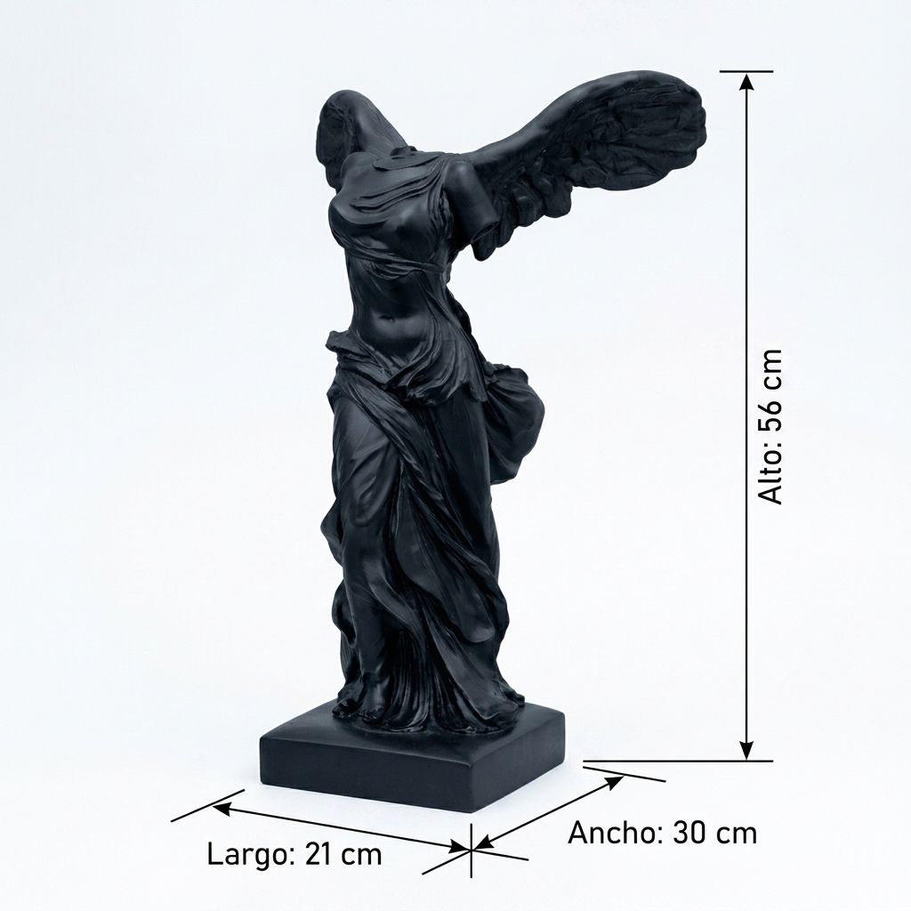 Escultura Victoria Alada Negra - Imagen 2