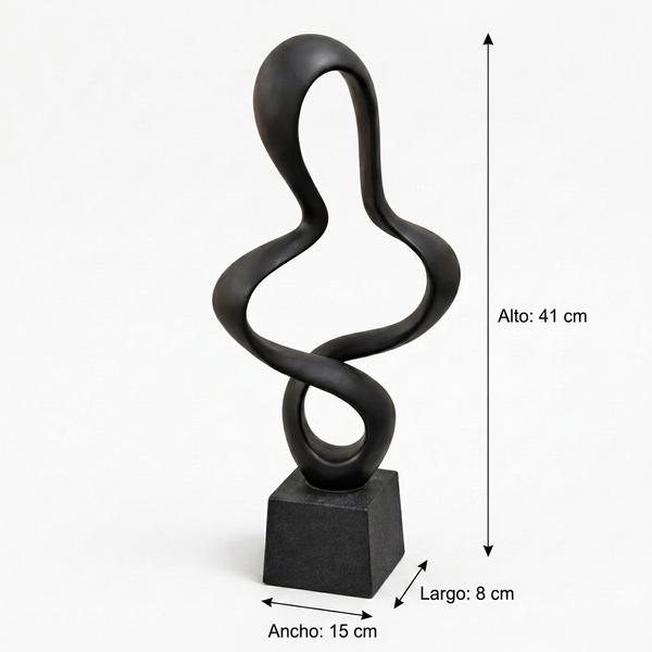 Escultura Abstracta Fluida Negra - Imagen 2