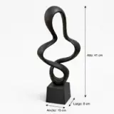 Escultura Abstracta Fluida Negra - vista 2