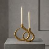 Set x2 de Candelabros en acero dorado - vista 1