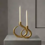 Set x2 de Candelabros en acero dorado - vista 1