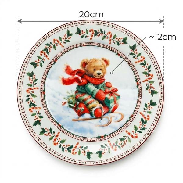 Plato Decorativo Navideño Osito Invernal - Vista secundaria