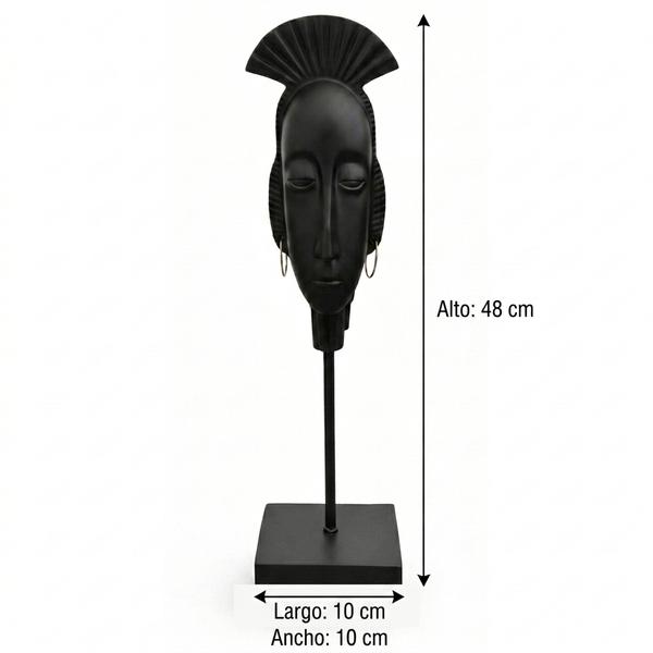 Escultura Rostro Étnico Negro Grande - Imagen 2