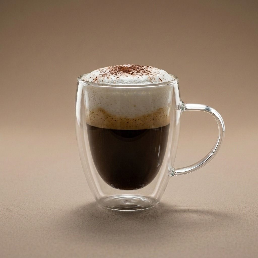 Pocillo Térmico de Vidrio Doble Capa Transparente para Café y Capuchino