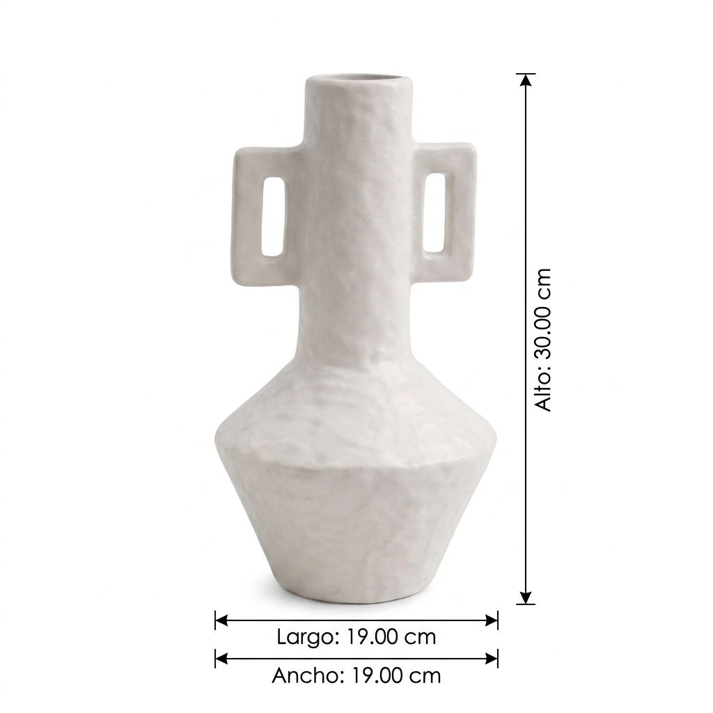 Jarrón Escultórico Atenea Blanco Alto - Imagen 2