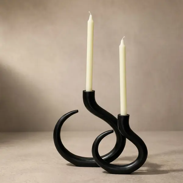 Set x2 de Candelabros en acero negro