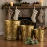 Tambor Decorativo Dorado Imperial Alto - vista 1