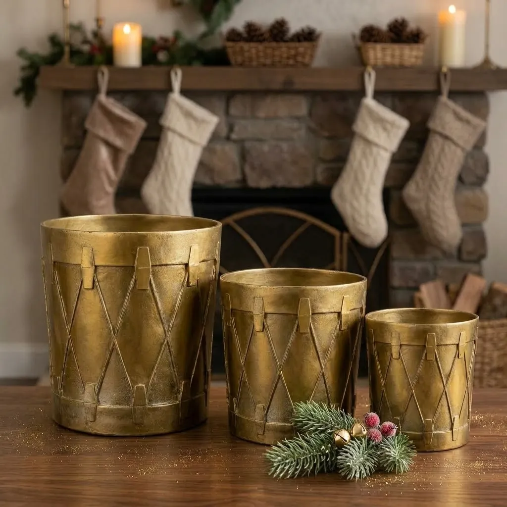 Tambor Decorativo Dorado Imperial medio