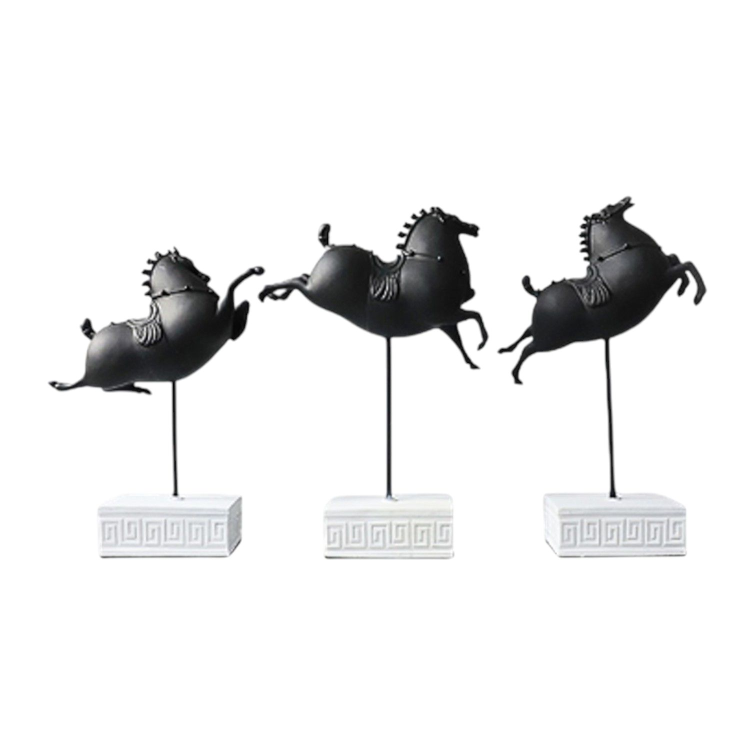Set x3 de caballos decorativos en resina