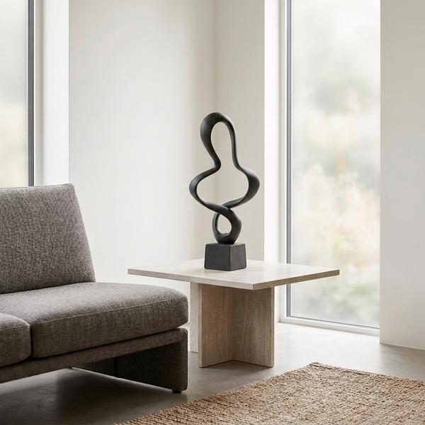 Escultura Abstracta Fluida Negra - Imagen 1