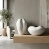 Jarrón blanco con tonos grises en vidrio tailandes - vista 1