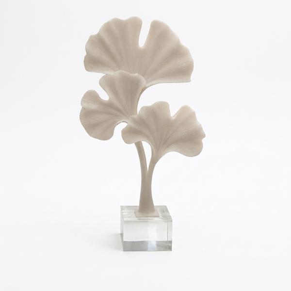 Escultura Hojas Ginkgo Marfil - Imagen 3