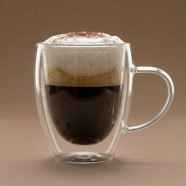 Pocillo Térmico de Vidrio Doble Capa Transparente para Café y Capuchino - Vista secundaria