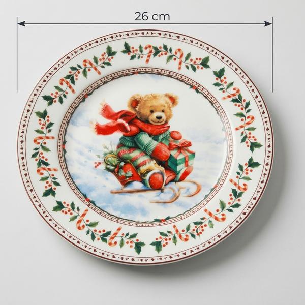 Plato Decorativo Navideño Osito Invernal - Vista secundaria