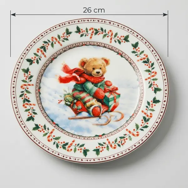 Plato Decorativo Navideño Osito Invernal - Vista secundaria
