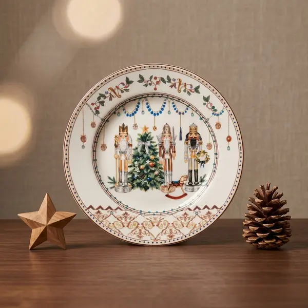 Plato Decorativo Navideño Cascanueces