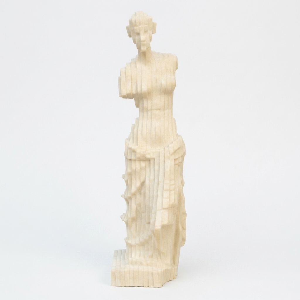 Escultura Clasica Fragmentada tono marfil - Imagen 4