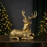 Ciervo Dorado Navideño con Corona - vista 1