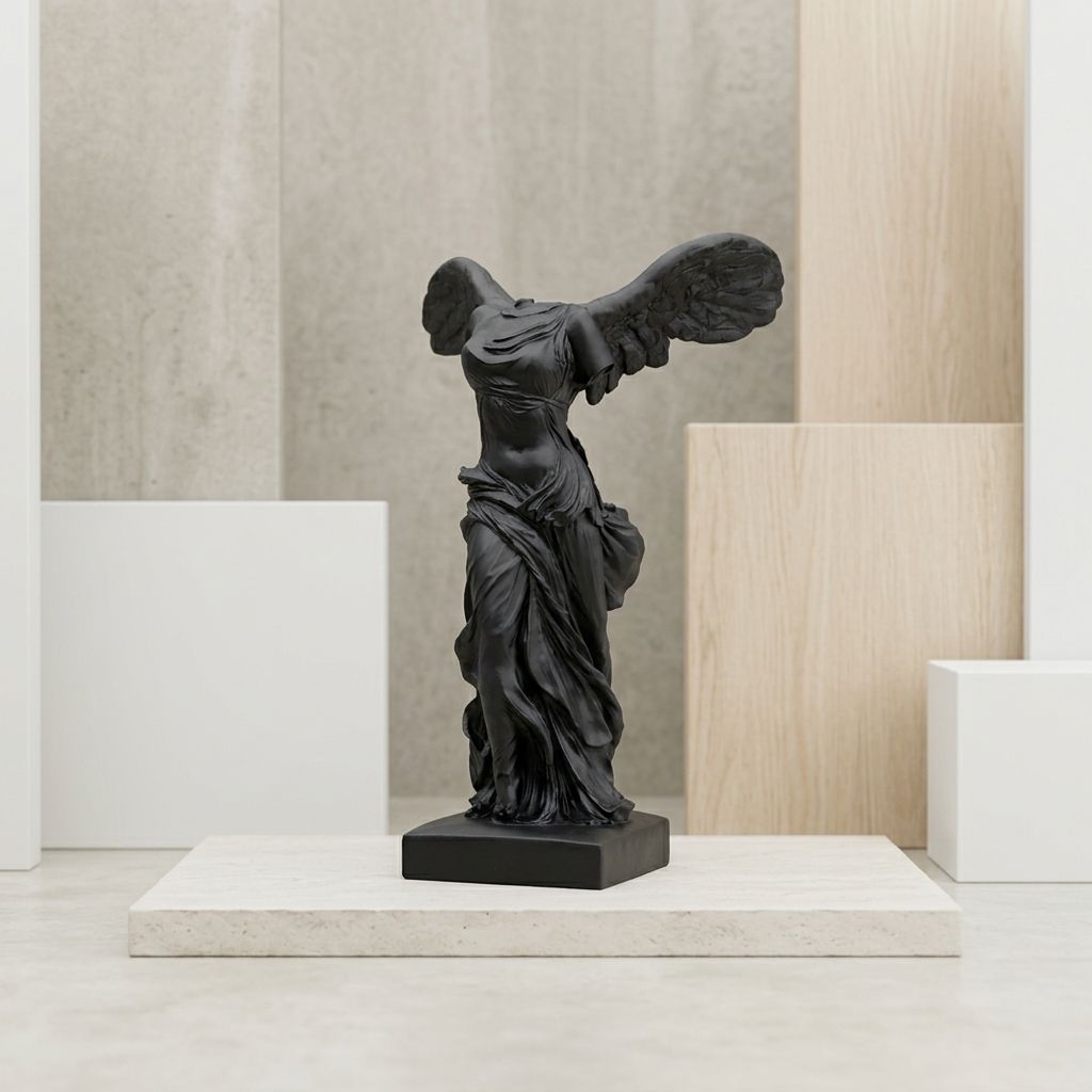 Escultura Victoria Alada Negra - Imagen 1
