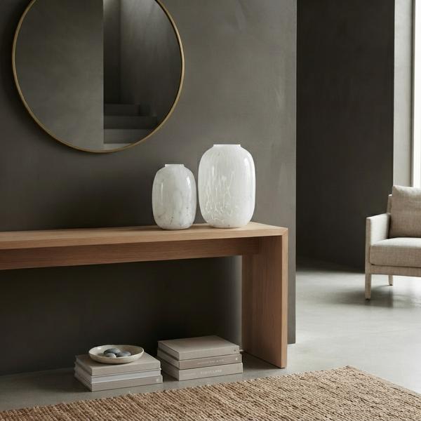 Jarrón Escultórico Perla Marble Bajo