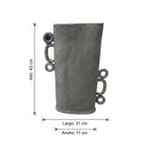 Jarrón grande gris raton en ceramica tallado con errajes - vista 5