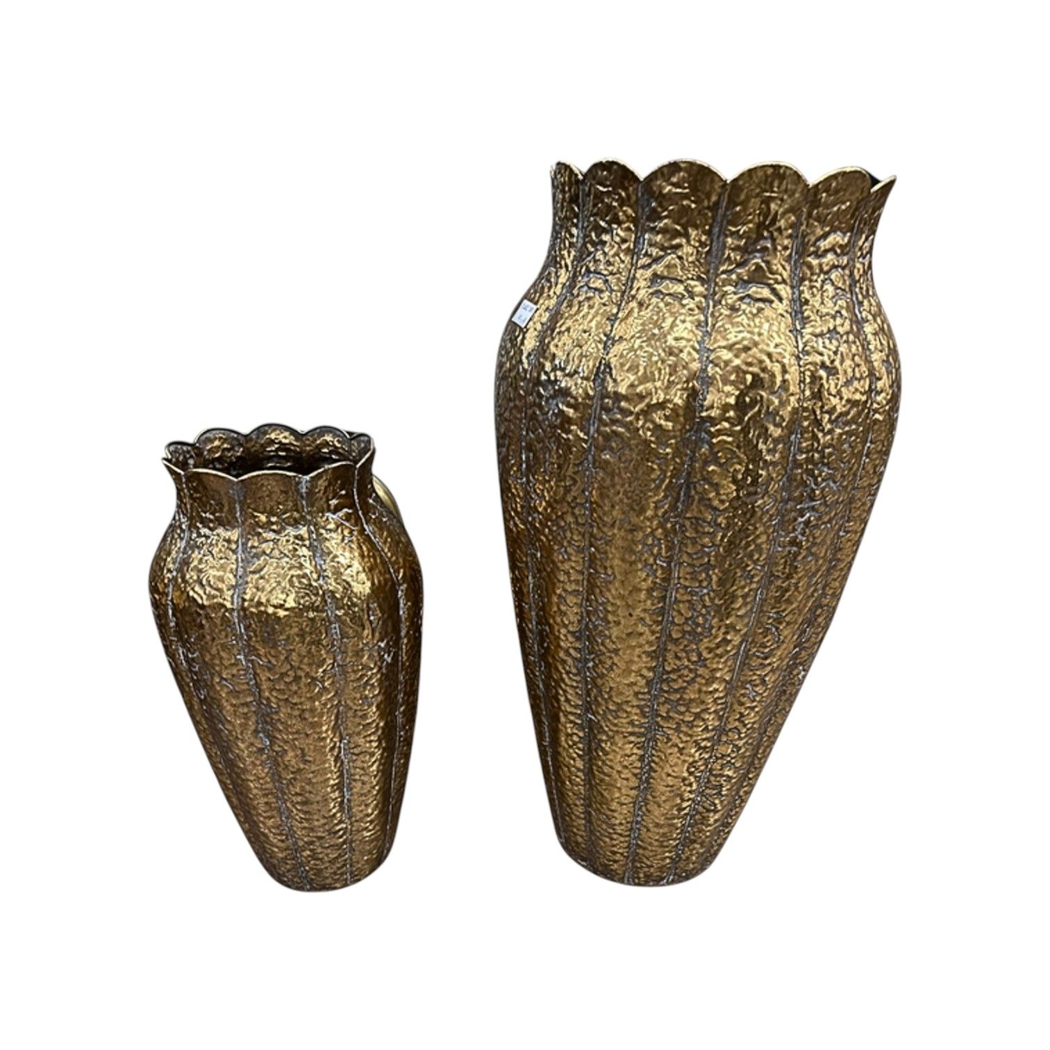 Set de jarrones en latón dorado