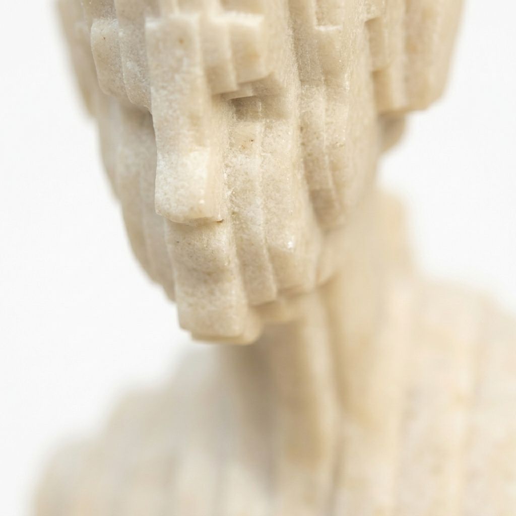 Escultura Clasica Fragmentada tono marfil - Imagen 3