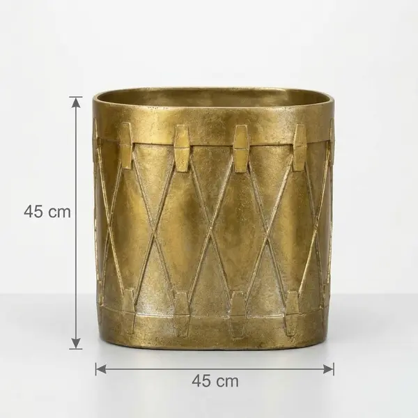 Tambor Decorativo Dorado Imperial Alto - Vista secundaria
