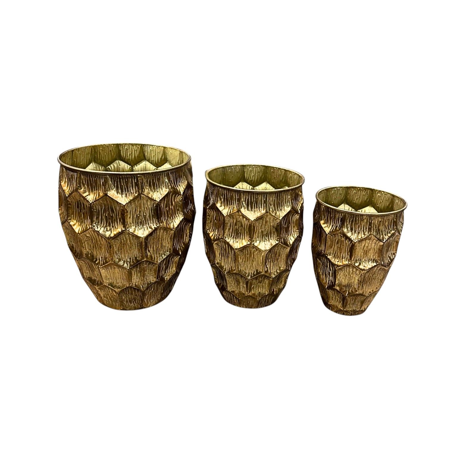 Set de jarrones en latón Dorado