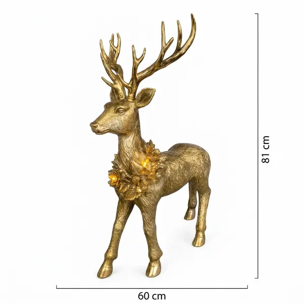 Ciervo Decorativo Dorado Navideño - Vista secundaria