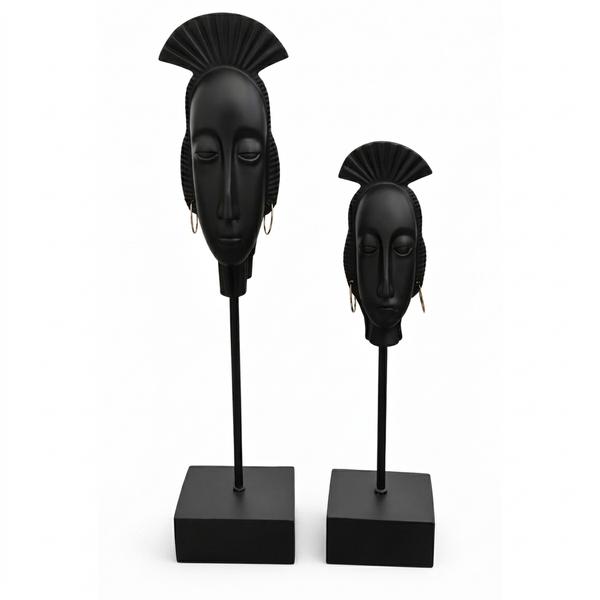 Escultura Rostro Étnico Negro Grande - Imagen 3