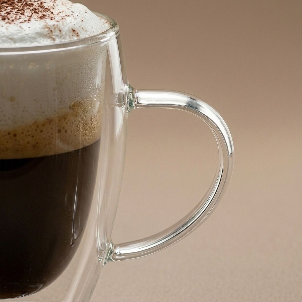 Pocillo Térmico de Vidrio Doble Capa Transparente para Café y Capuchino - Imagen 4