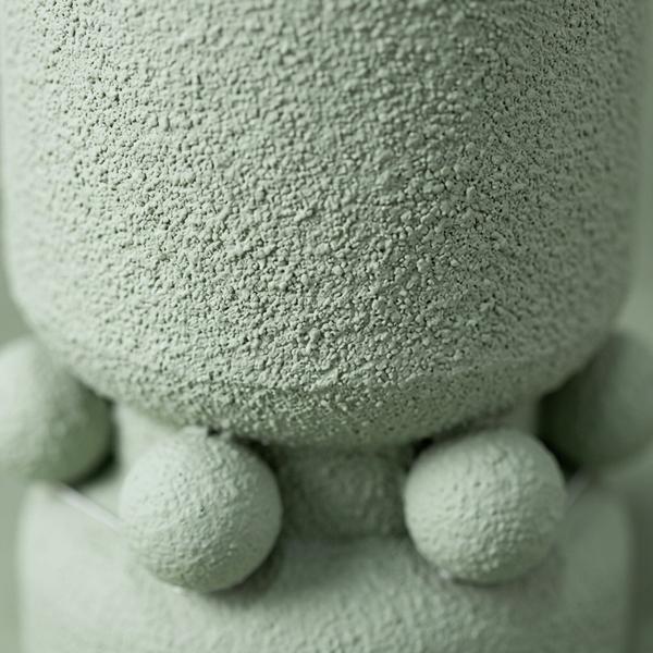 Jarrón grande en ceramica color verde textura porosa - Imagen 4