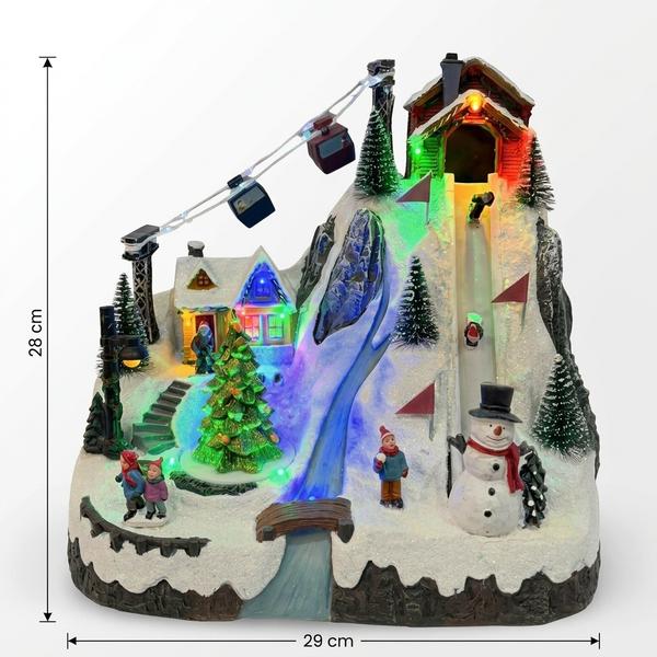 Pueblo Navideño Nevado con Teleférico - Vista secundaria