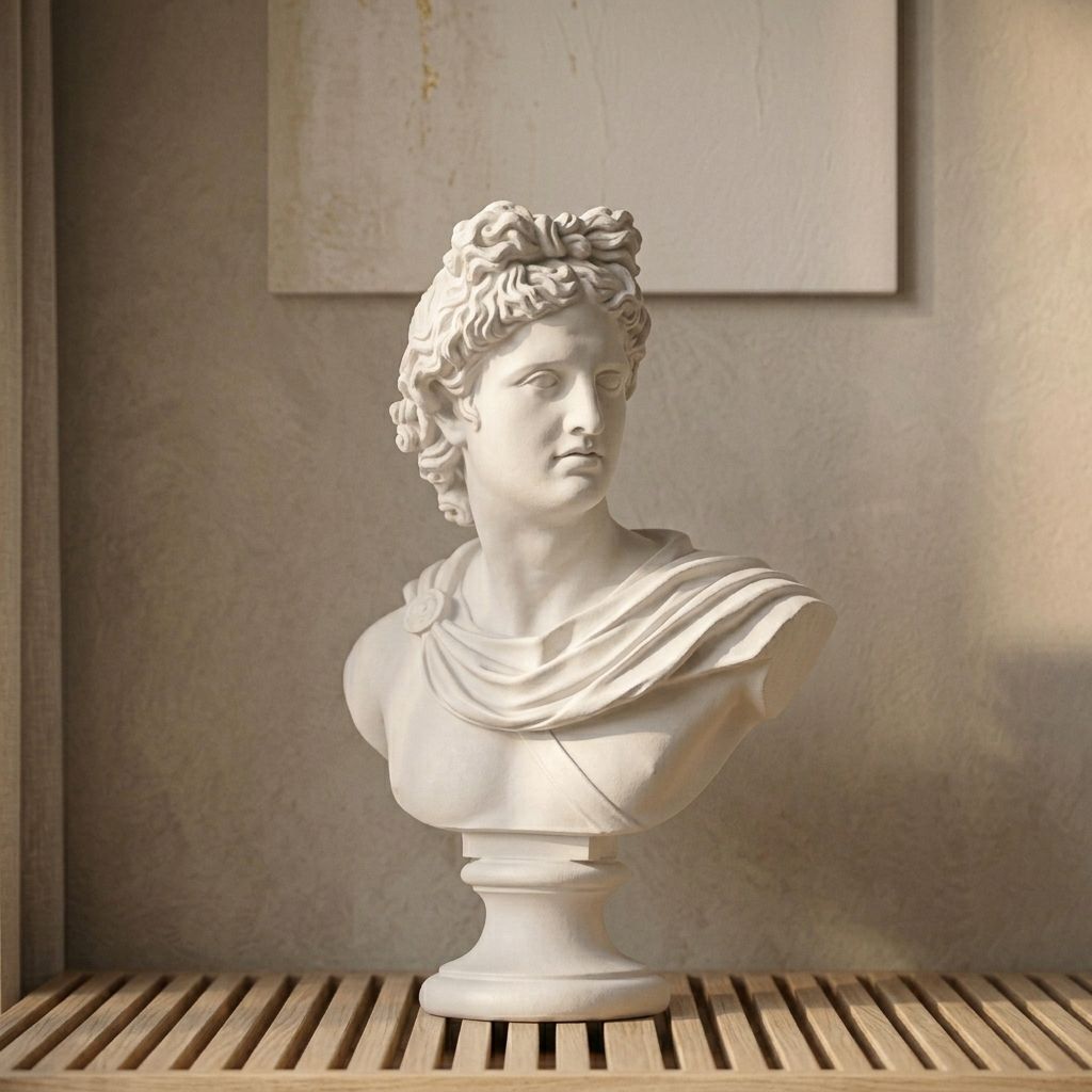 Escultura Apolo Clásico Marfil - Imagen 1