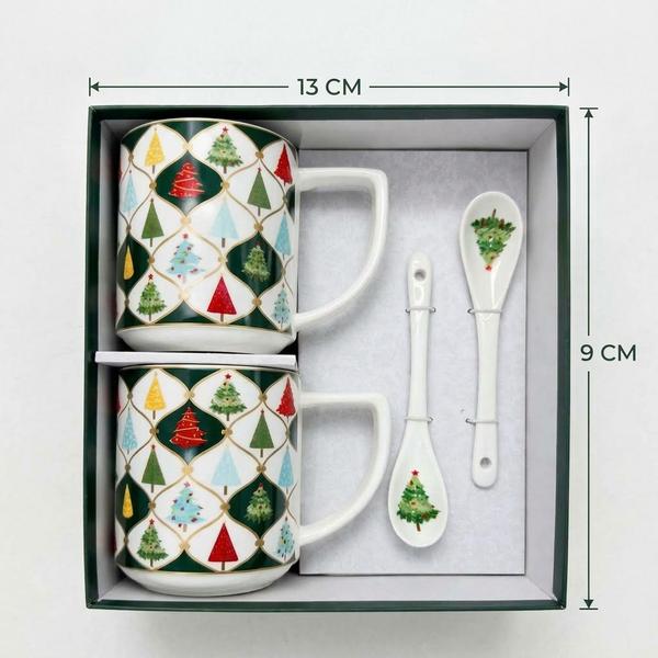 Set Navideño de Tazas Árboles Festivos - Vista secundaria