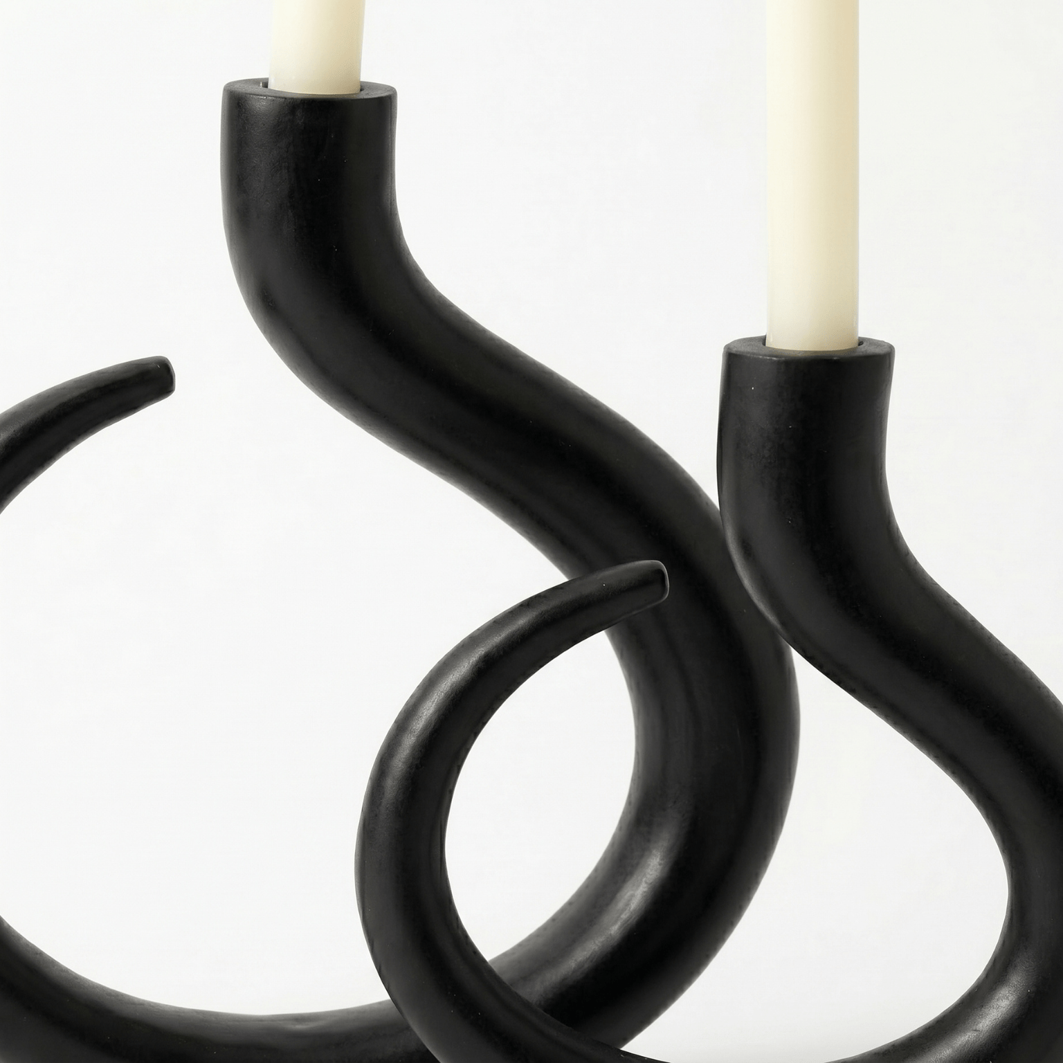 Set x2 de Candelabros en acero negro - Imagen 4