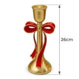 Portavelas Decorativo Lazo Dorado Navideño - vista 2