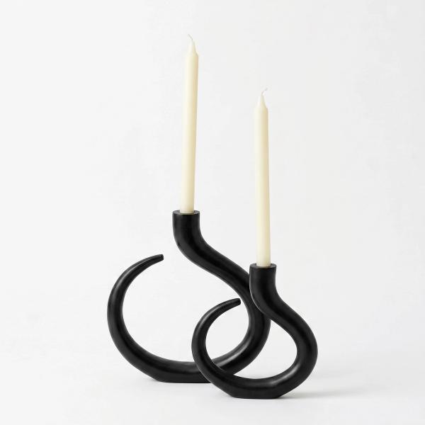 Set x2 de Candelabros en acero negro - Imagen 3