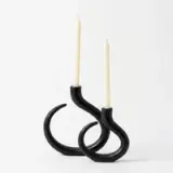 Set x2 de Candelabros en acero negro - vista 2