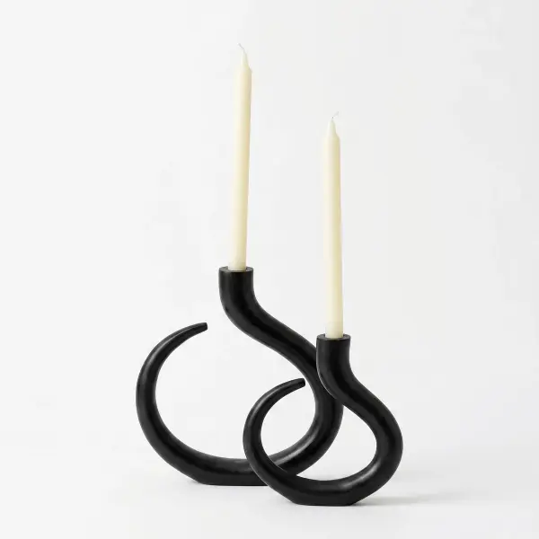 Set x2 de Candelabros en acero negro - Vista secundaria