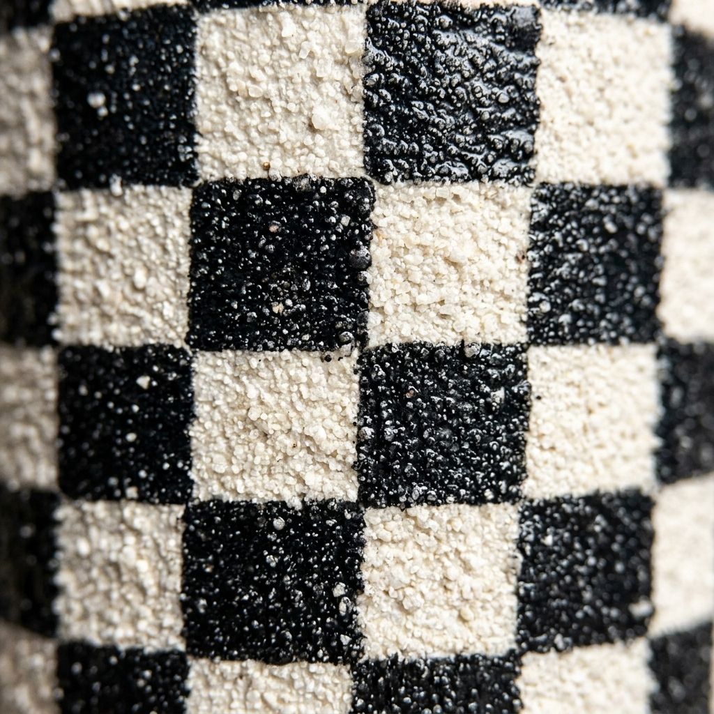 Jarrón pequeño en resina color blanco y negro textura porosa - Imagen 4