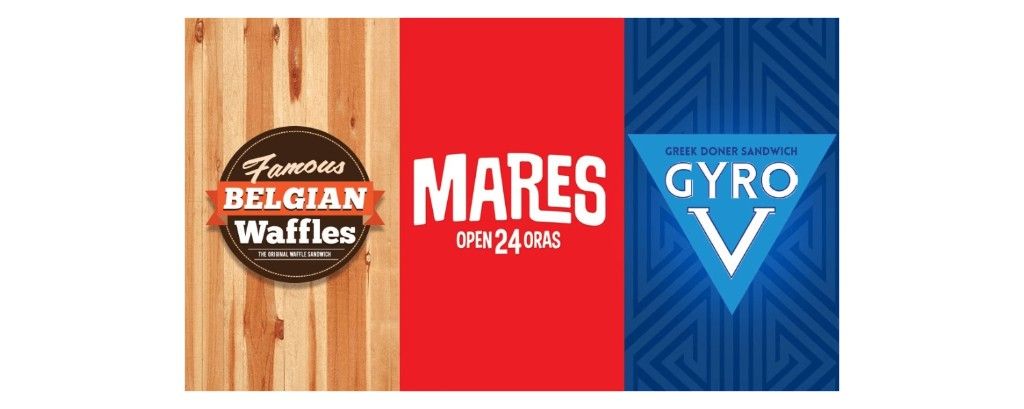 Famous Belgian Waffles, Mares & Gyro V logo