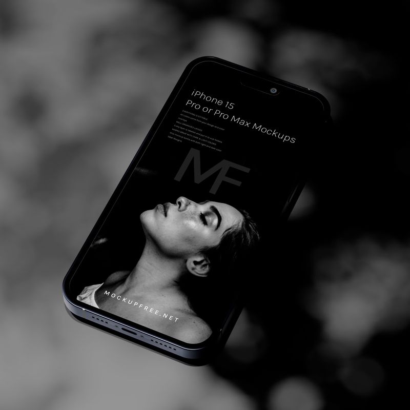 iPhone 15 Dark Shadowy Mockups