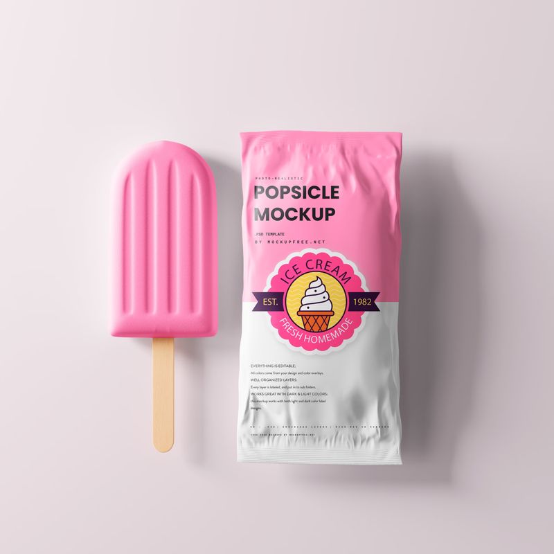 Popsicle Ice Cream Packaging Mockup